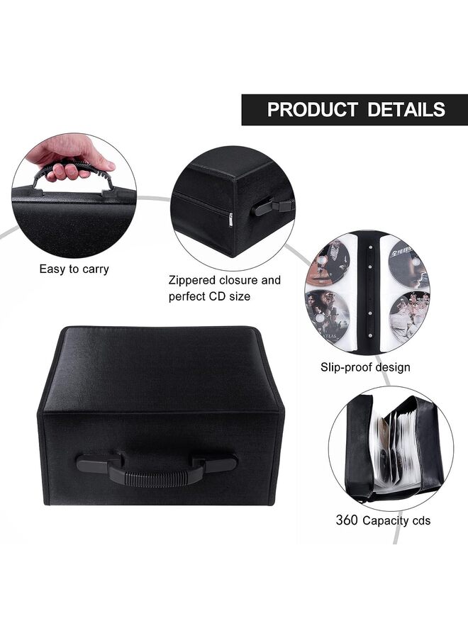 LAMAY CD Case, 360 Capacity DVD Case CD Wallets Protective CD Storage Organizer Holder Booklet Album Box Binder (Color : A) - Image 3